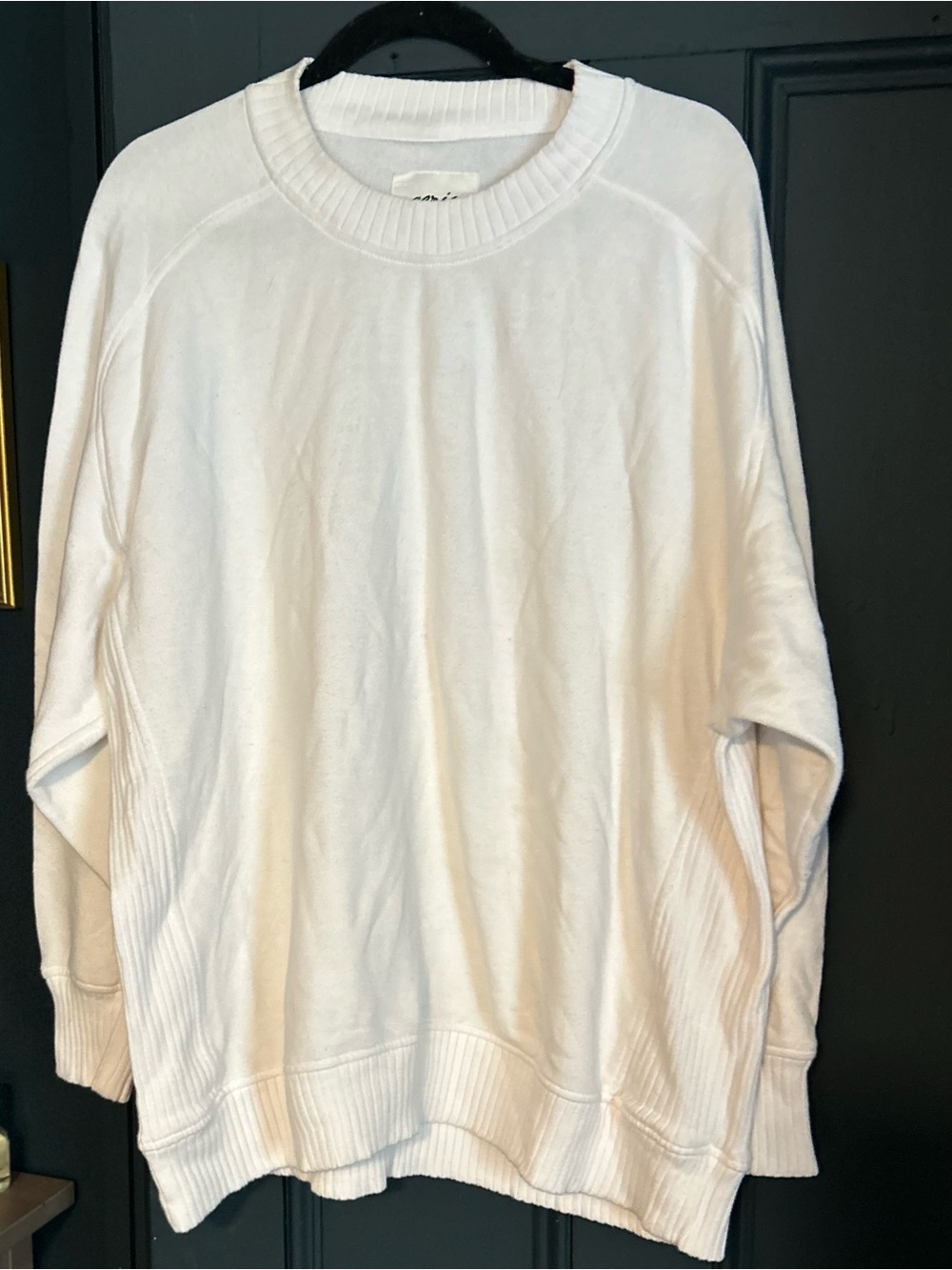 aerie White Crewneck Sweatshirt size large